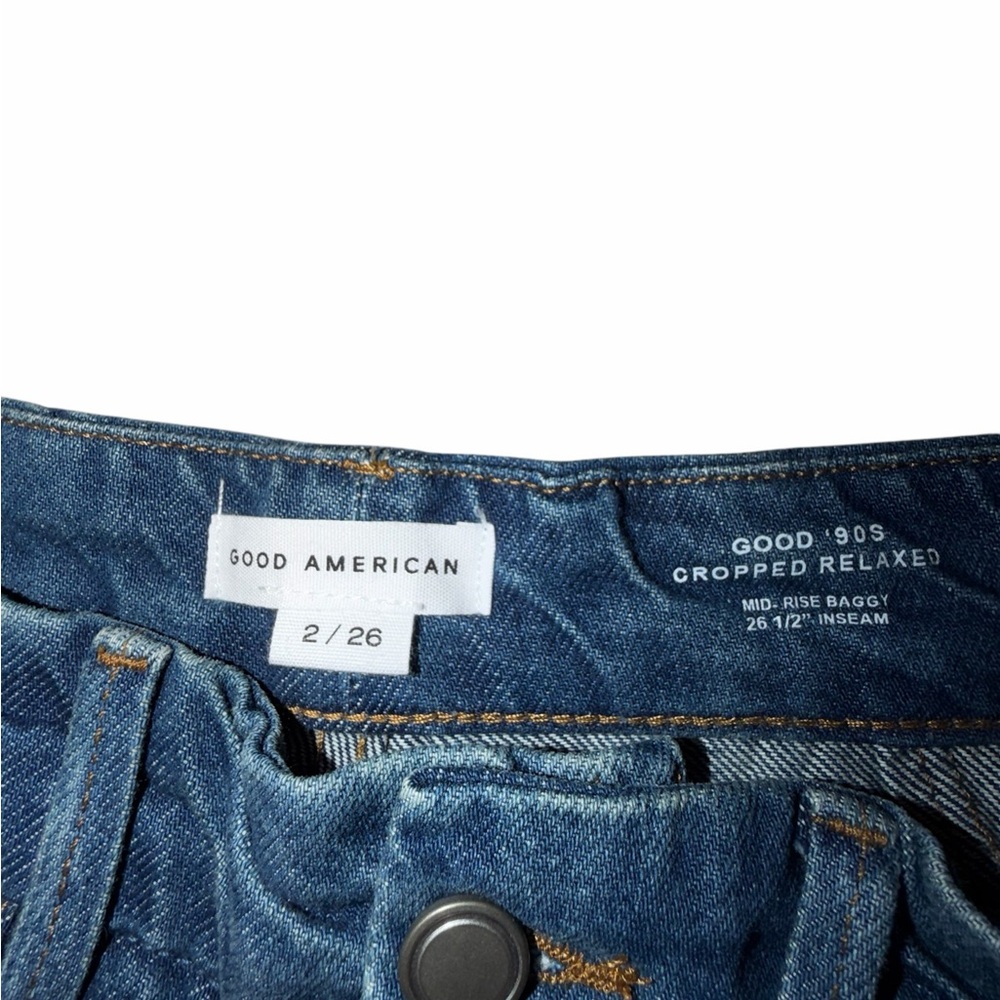 NWT Good American Good 90s Relaxed Jeans Cropped Straight Leg Size 2/26 - Picture 2 of 7